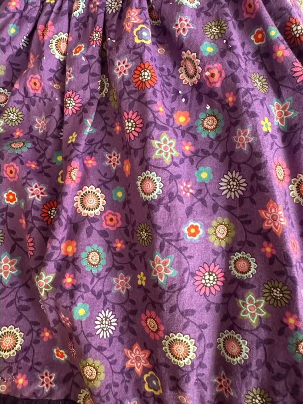 The Children's Place Purple Floral Cotton Dress with Multicolor Accents
